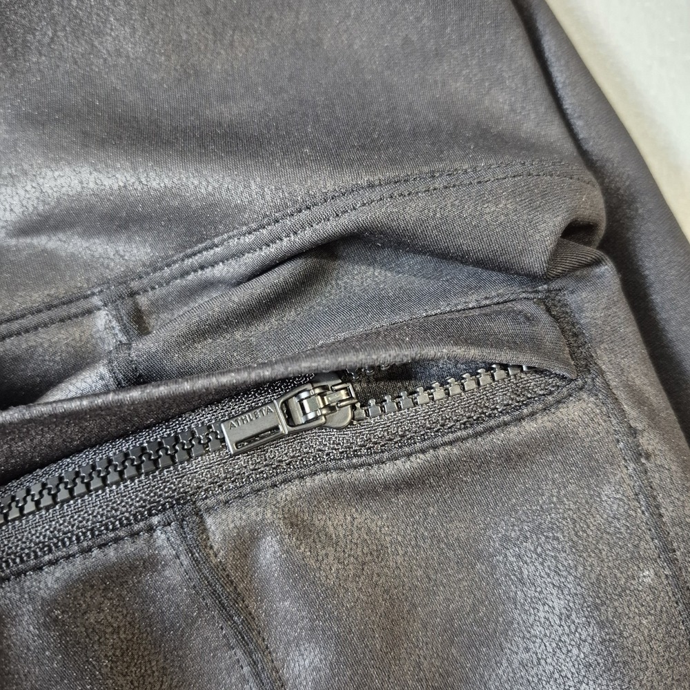 Athleta Delancey Gleam Tight Womens Small Faux Leather Office Career Holiday - Picture 7 of 11
